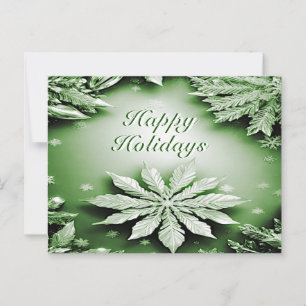 Cartão Postal Cartão-postal de Natal Floral Verde