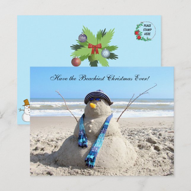 Cartão Postal Cartão-postal de Natal Flórida Snowman (Frente/Verso)