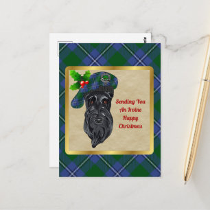 Cartão Postal Cartão-postal de Natal Irvine Clan Crachá e Tartan