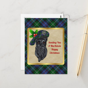 Cartão Postal Cartão-postal de Natal MacKenzie Clan e Tartan