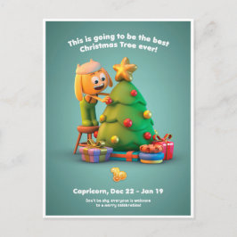 Cartão Postal Cartão-postal de Natal para Capricórnio