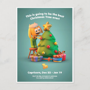 Cartão Postal Cartão-postal de Natal para Capricórnio