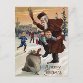Cartão Postal Cartão-postal de Natal para Crianças Más