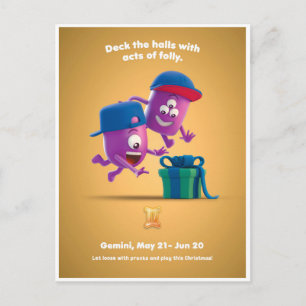 Cartão Postal Cartão-postal de Natal para Gemini