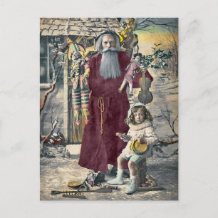Cartão Postal Cartão-postal de Natal para Papais noeis de Vintag