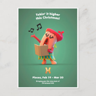 Cartão Postal Cartão-postal de Natal para Peixes