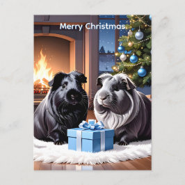 Cartão Postal Cartão-postal de Natal para Porcos e Presentes