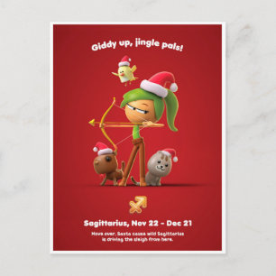 Cartão Postal Cartão-postal de Natal para Sagitário