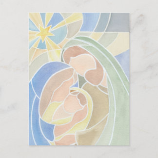 Cartão Postal Cartão-postal de Natal para Watercolor Natividade