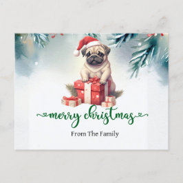 Cartão Postal Cartão-postal de Natal Pug Dog