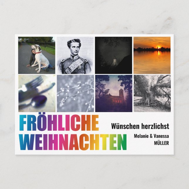 Cartão Postal Cartão-postal de Natal Rainbow (Frente)