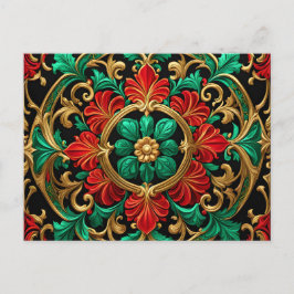 Cartão Postal Cartão-postal de Natal Vermelho Decorativo