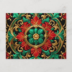 Cartão Postal Cartão-postal de Natal Vermelho Decorativo