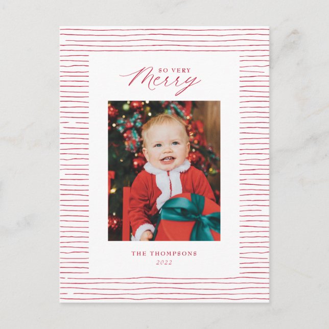Cartão Postal Cartão-postal de Natal Vermelho, Tão Feliz (Frente)
