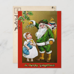 Cartão Postal Cartão-postal de Natal Vintage Creepy Mistletoe