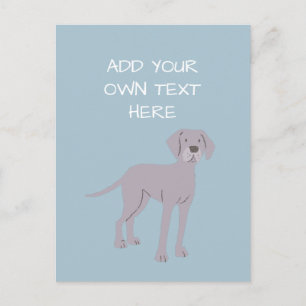 Cartão Postal Cartão-postal de nome personalizado do Weimaraner
