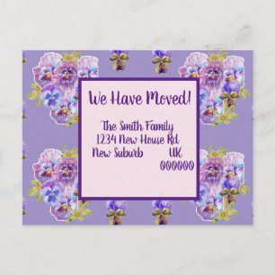 Cartão Postal Cartão-Postal De Novo Endereço Pansy Roxo, Estam