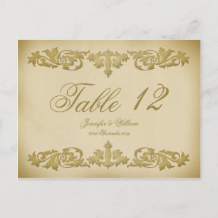 Cartão Postal Cartão-postal de Número de Tabela de Casamento de 