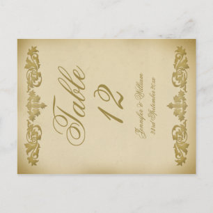 Cartão Postal Cartão-postal de Número de Tabela de Casamento de 