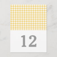 Cartão-postal de número de tabela de som amarelo