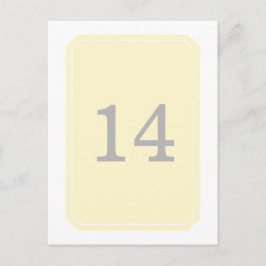 Cartão Postal Cartão-postal de Número de Tabela Elegante Amarelo