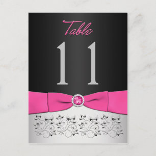 Cartão Postal Cartão-postal de Número de Tabela Floral de Prata 