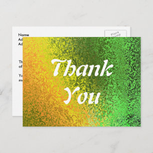 Cartão Postal Cartão-postal de Obrigados Amarelo Verde do Autumn