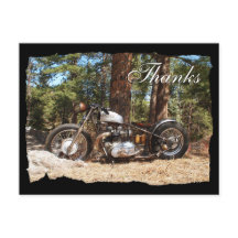 Cartão-postal de Obrigados de motocicleta