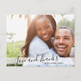 Cartão Postal Cartão-postal de Obrigados e Amor Preto e Branco M