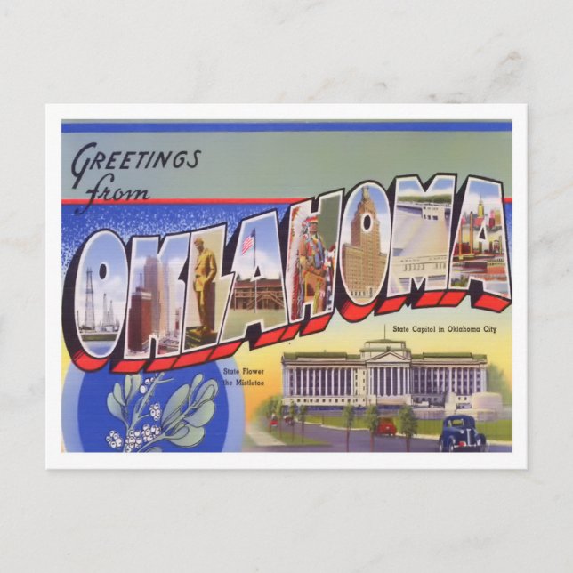 Cartão Postal Cartão-postal de Oklahoma Big Letters (Frente)