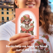 Cartão-postal de Ostrich com Ilustração de Pássaro