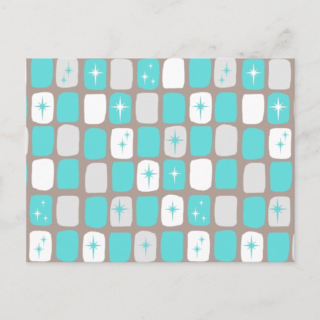 Cartão Postal Cartão-postal de Ouros Verdes e Starbursts Retroat (Frente)