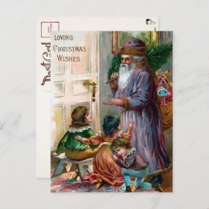 Cartão Postal Cartão-postal de Papais noeis de Natal assustador