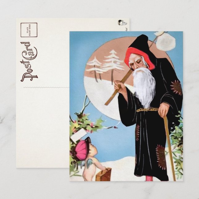 Cartão Postal Cartão-postal de Papais noeis Roubados a Preto Vit (Frente/Verso)