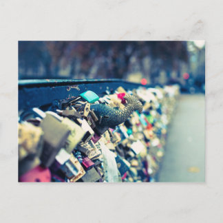 Cartão Postal Cartão-postal de Paris Pont des Arts Love Locks