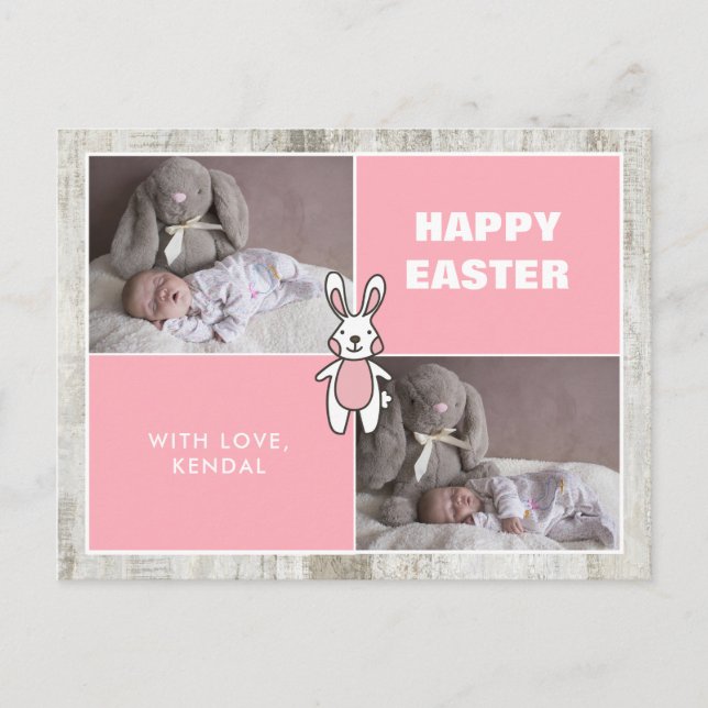 Cartão Postal Cartão-postal de Páscoa de Colagem de Fotografias (Frente)