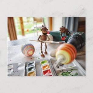 Cartão Postal Cartão-postal de Páscoa de ovos de Páscoa com deco