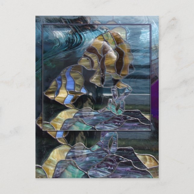 Cartão Postal Cartão-postal de peixe de vidro retido (Frente)