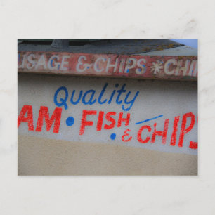 Cartão Postal Cartão-postal de Peixe e Chips