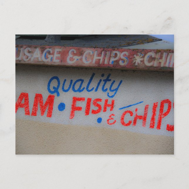 Cartão Postal Cartão-postal de Peixe e Chips (Frente)