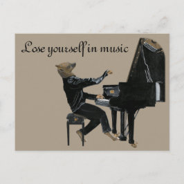 Cartão Postal Cartão-postal de Pianista de Música Hyena Piano Fa