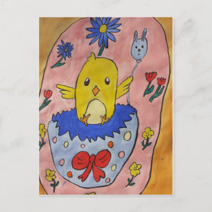 Cartão Postal Cartão-postal de Pintinho de Páscoa