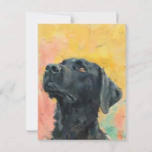 Cartão Postal Cartão-postal de pintura a óleo de Labrador preto 