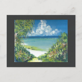 Cartão Postal Cartão-postal de pintura aquosa Okinawa Shore