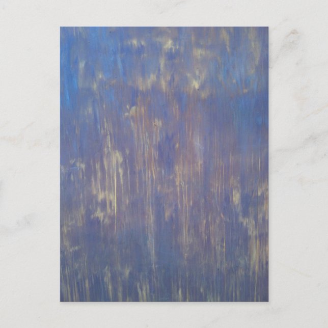 Cartão Postal Cartão-postal de pintura original azul e castanho (Frente)