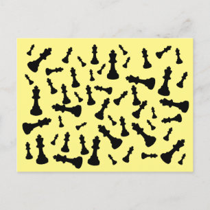 Cartão Postal Cartão-postal de Pop Art King Chess minimalista