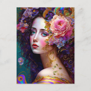 Cartão Postal Cartão-postal de Pop de arte Fantasy Glam