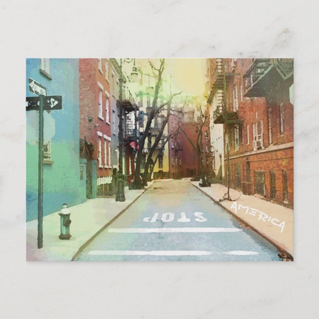 Cartão Postal Cartão-postal de Pop Urbano das Backruas Americana (Frente)