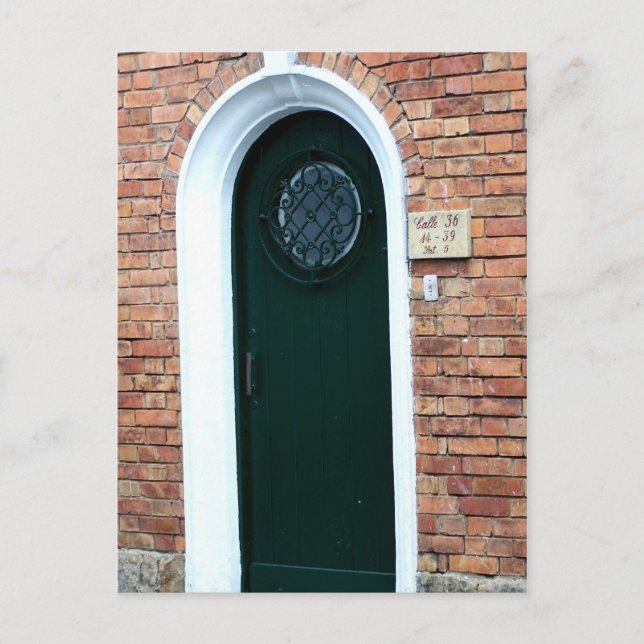 Cartão Postal Cartão-postal de porta verde (Frente)