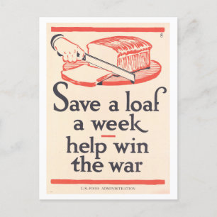 Cartão Postal Cartão-postal de Poster de Guerra Pão